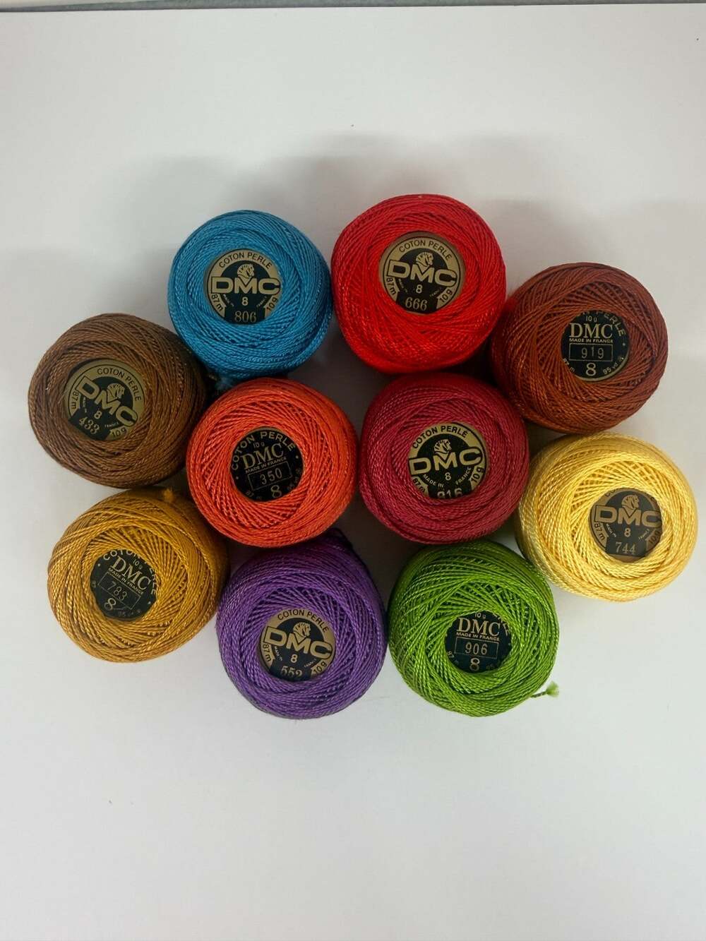 DMC Coton Perlé Pearl Cotton Thread Size 8 Lot 10 Balls Boxed Made in France